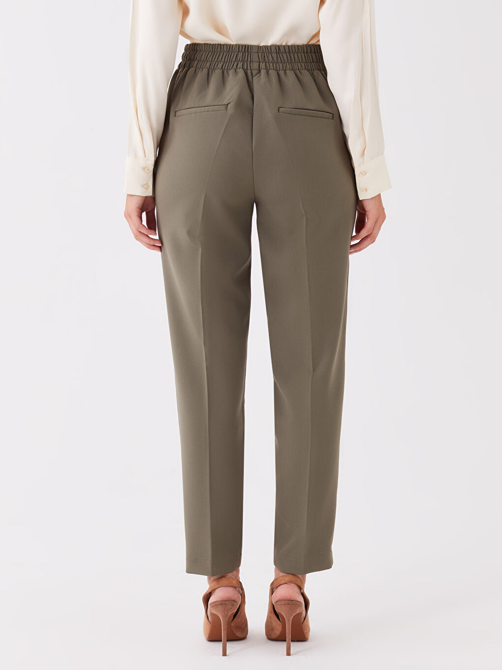 LCWAIKIKI Classic Women's Elasticated Waist Cigarette Trousers -W3AK52Z8-HCB