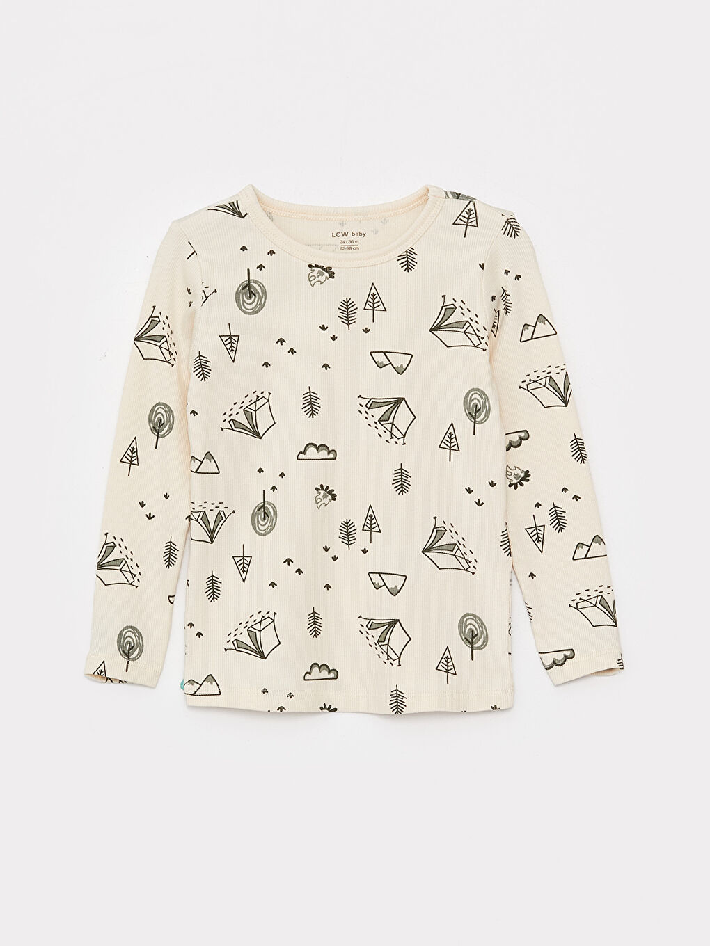 Set de pijama pentru bebeluși băieți, guler rotund, mânecă lungă, pachet de 2-1