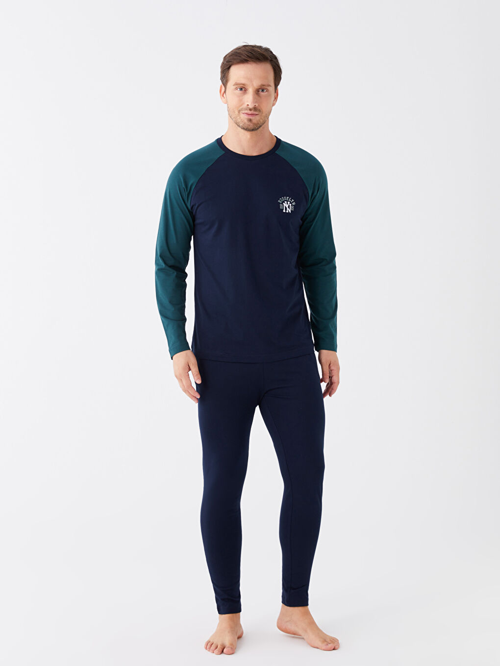 Lacivert Dar Kalıp Erkek Pijama Takımı