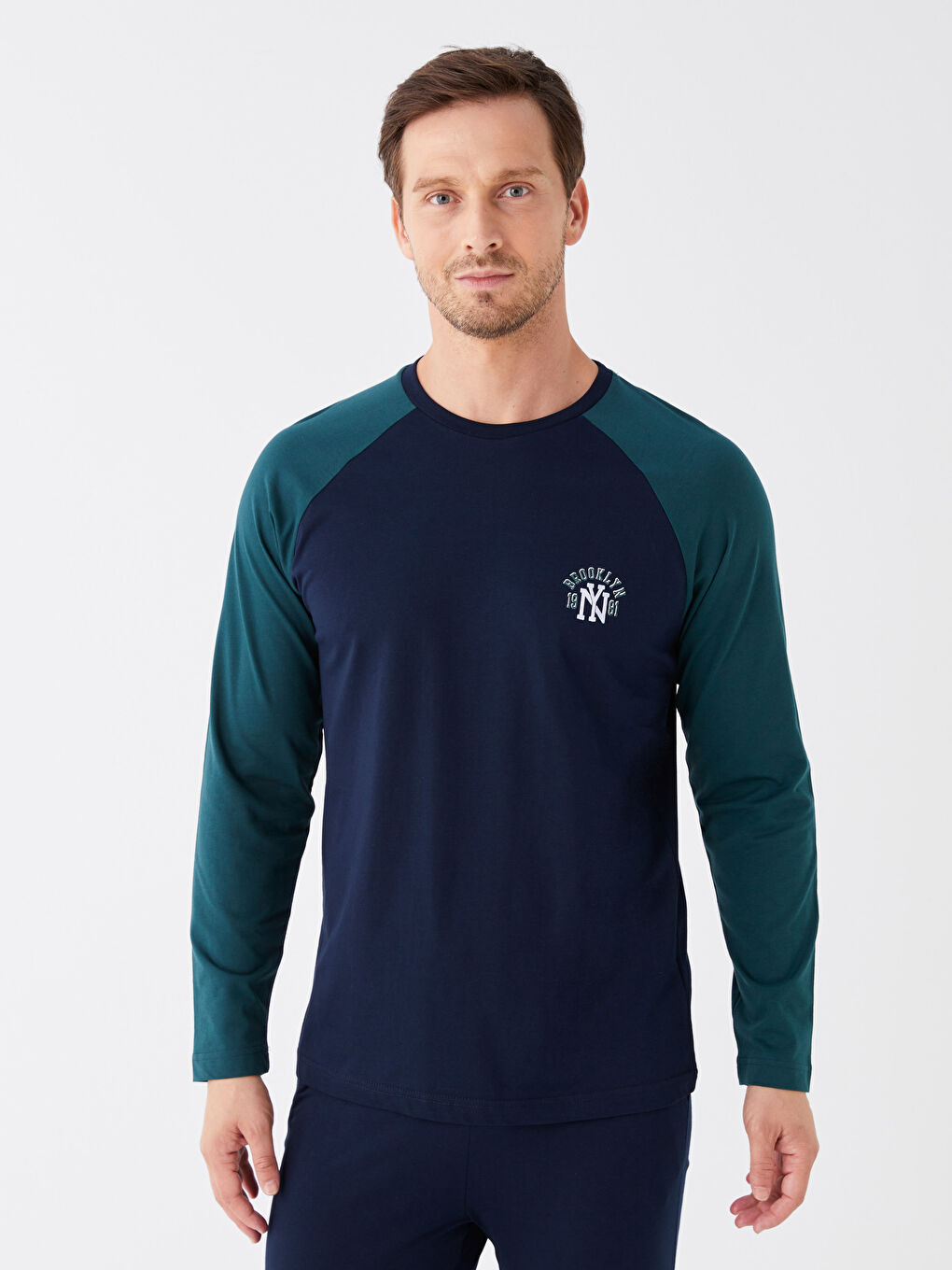 Lacivert Dar Kalıp Erkek Pijama Takımı-2