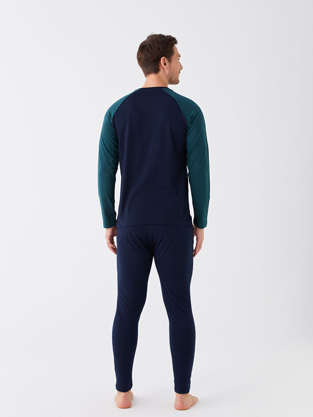 Lacivert Dar Kalıp Erkek Pijama Takımı-4