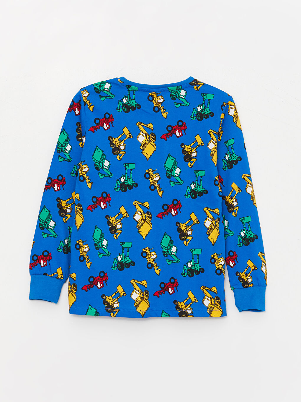 Mavi Bisiklet Yaka Baskılı Uzun Kollu Erkek Çocuk Pijama Takımı-2