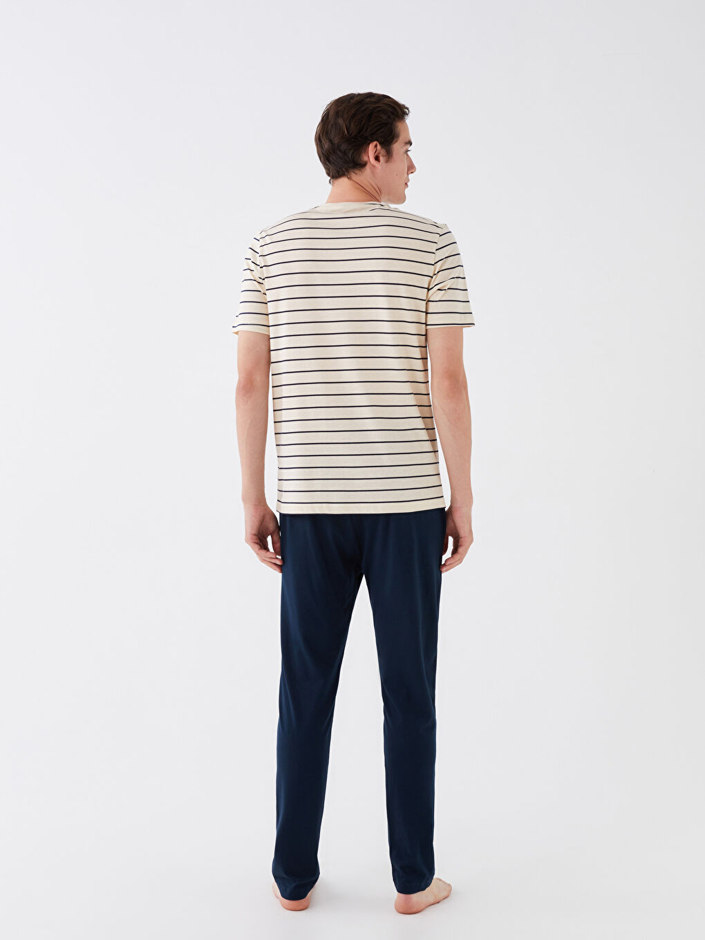 Lacivert Standart Kalıp Erkek Pijama Takımı-4