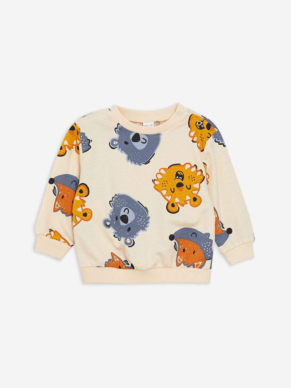 LCW baby Crew Neck Long Sleeve Printed Baby Boy Sweatshirt 2-Pack -W3AL16Z1-S6R