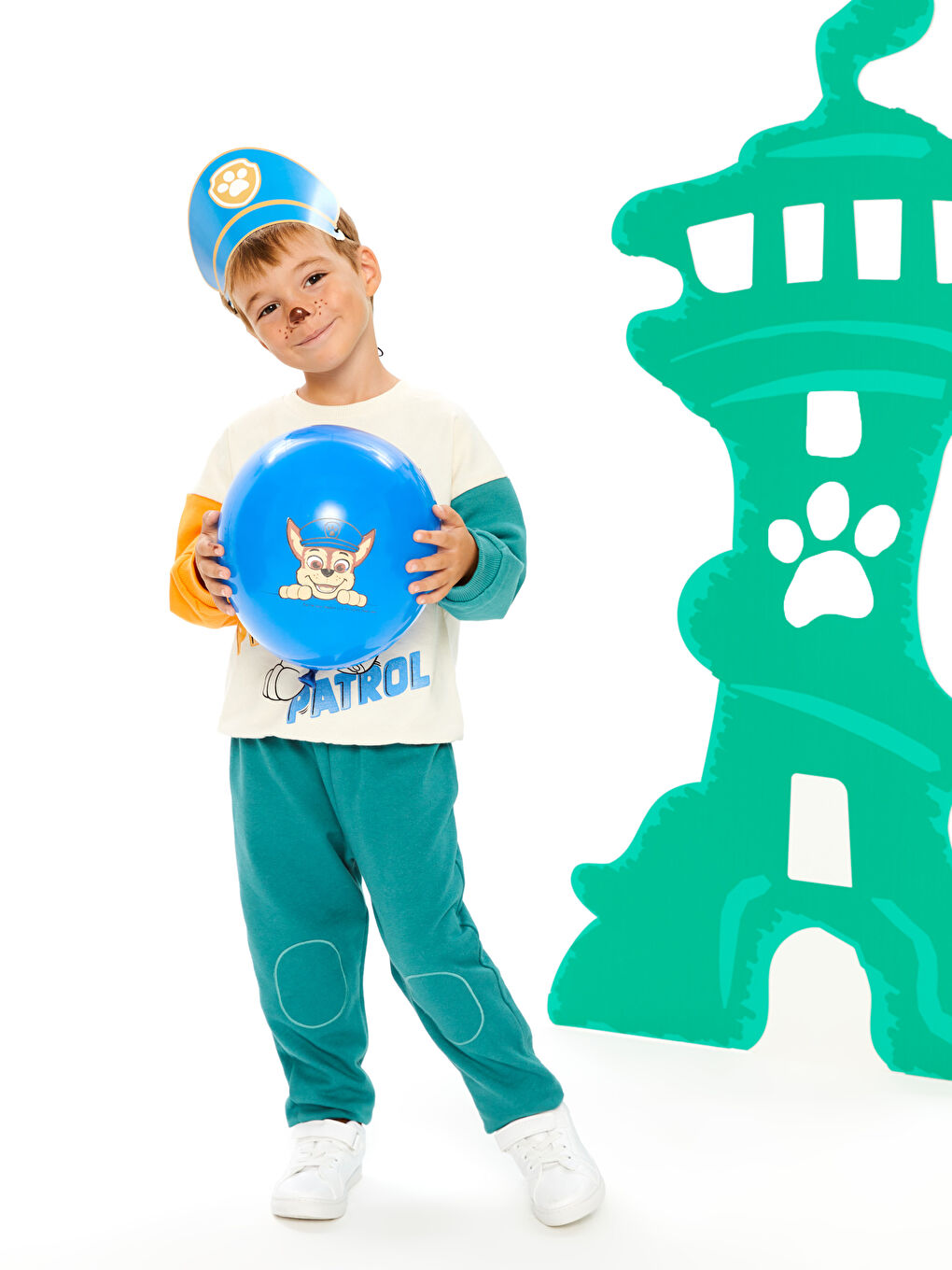 LCW baby Bej Bisiklet Yaka Uzun Kollu Paw Patrol Baskılı Erkek Bebek Sweatshirt ve Jogger Eşofman Alt 2'li Takım - 1