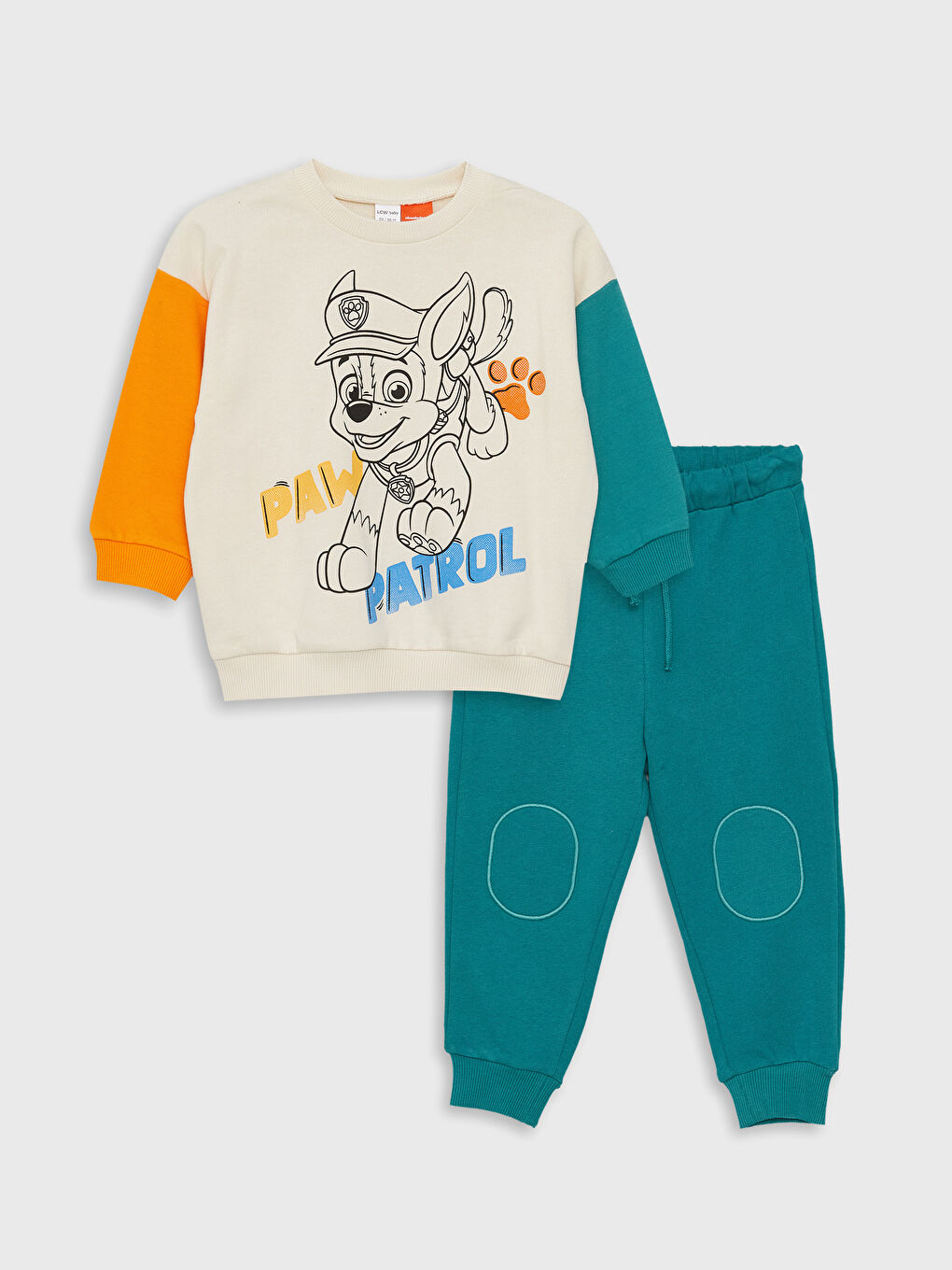 LCW baby Bej Bisiklet Yaka Uzun Kollu Paw Patrol Baskılı Erkek Bebek Sweatshirt ve Jogger Eşofman Alt 2'li Takım - 3