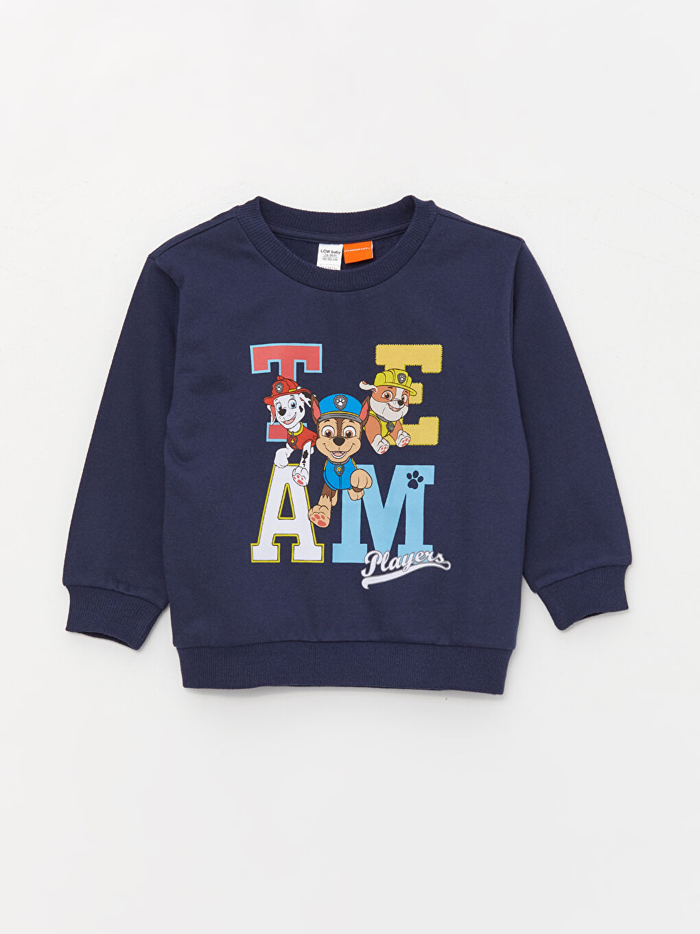 Lacivert Bisiklet Yaka Uzun Kollu Paw Patrol Baskılı Erkek Bebek Sweatshirt ve Jogger Eşofman Alt 2'li Takım-1