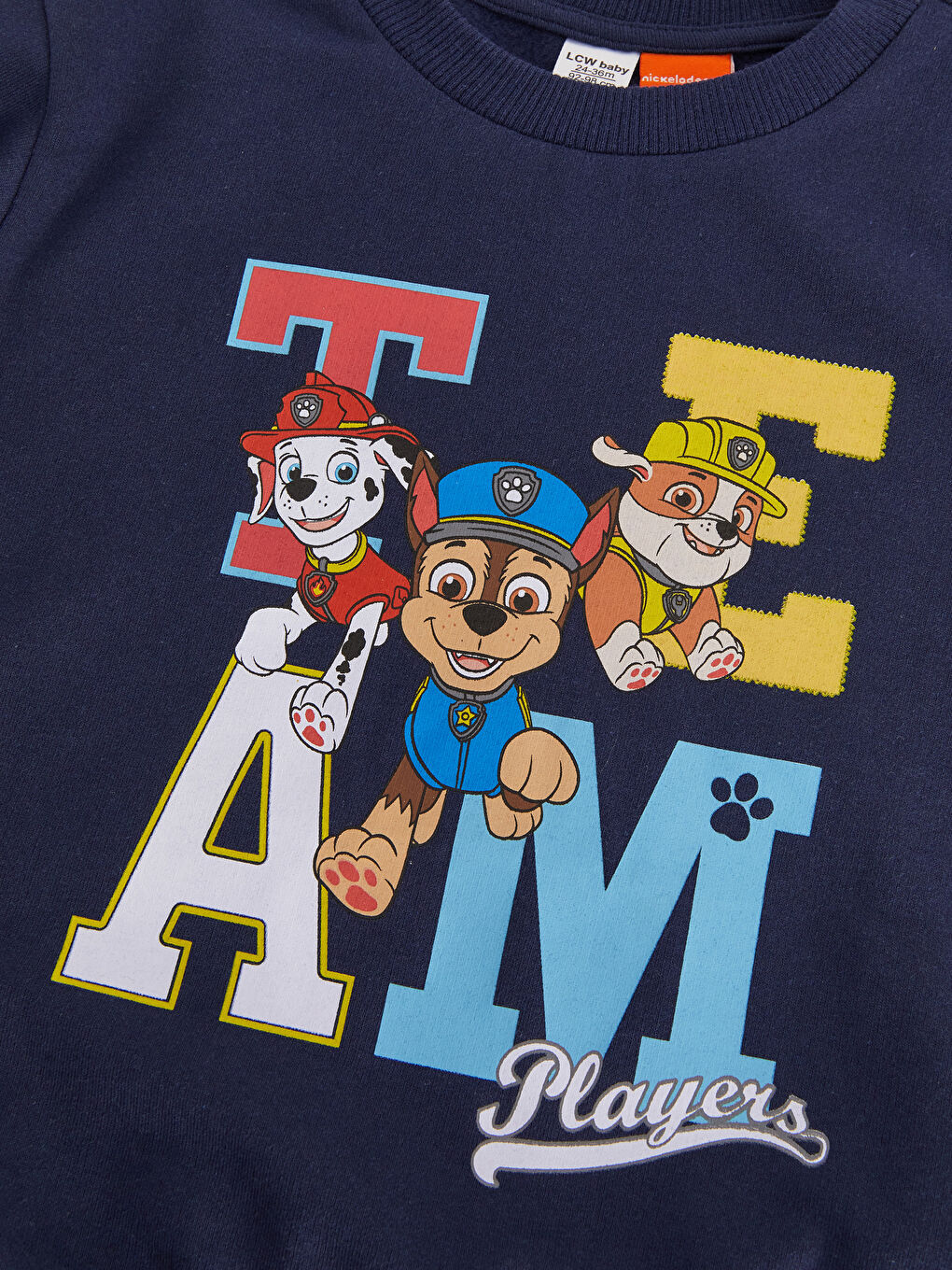 Lacivert Bisiklet Yaka Uzun Kollu Paw Patrol Baskılı Erkek Bebek Sweatshirt ve Jogger Eşofman Alt 2'li Takım-5