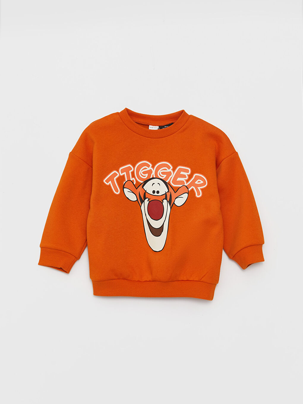 LCW baby Turuncu Bisiklet Yaka Uzun Kollu Winnie the Pooh Baskılı Erkek Bebek Sweatshirt ve Pantolon 2'li Takım - 1