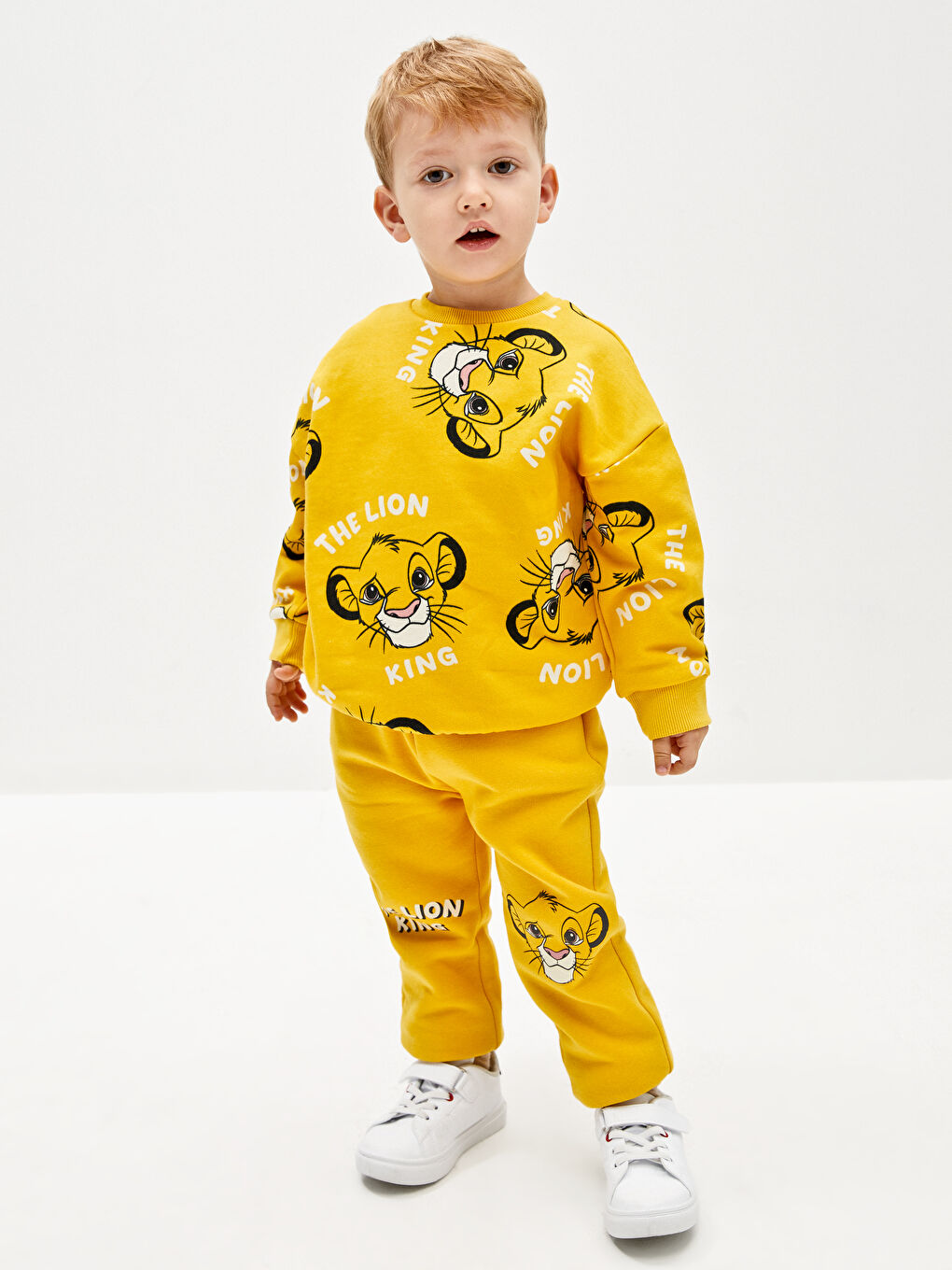 Crew Neck Long Sleeve Lion King Printed Baby Boys' Sweatshirt-1