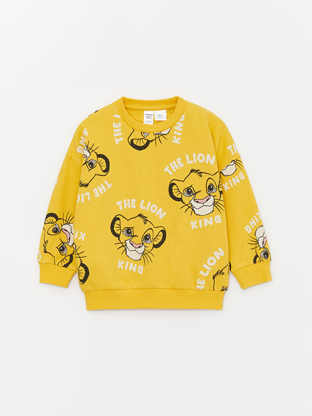 Crew Neck Long Sleeve Lion King Printed Baby Boys' Sweatshirt-3