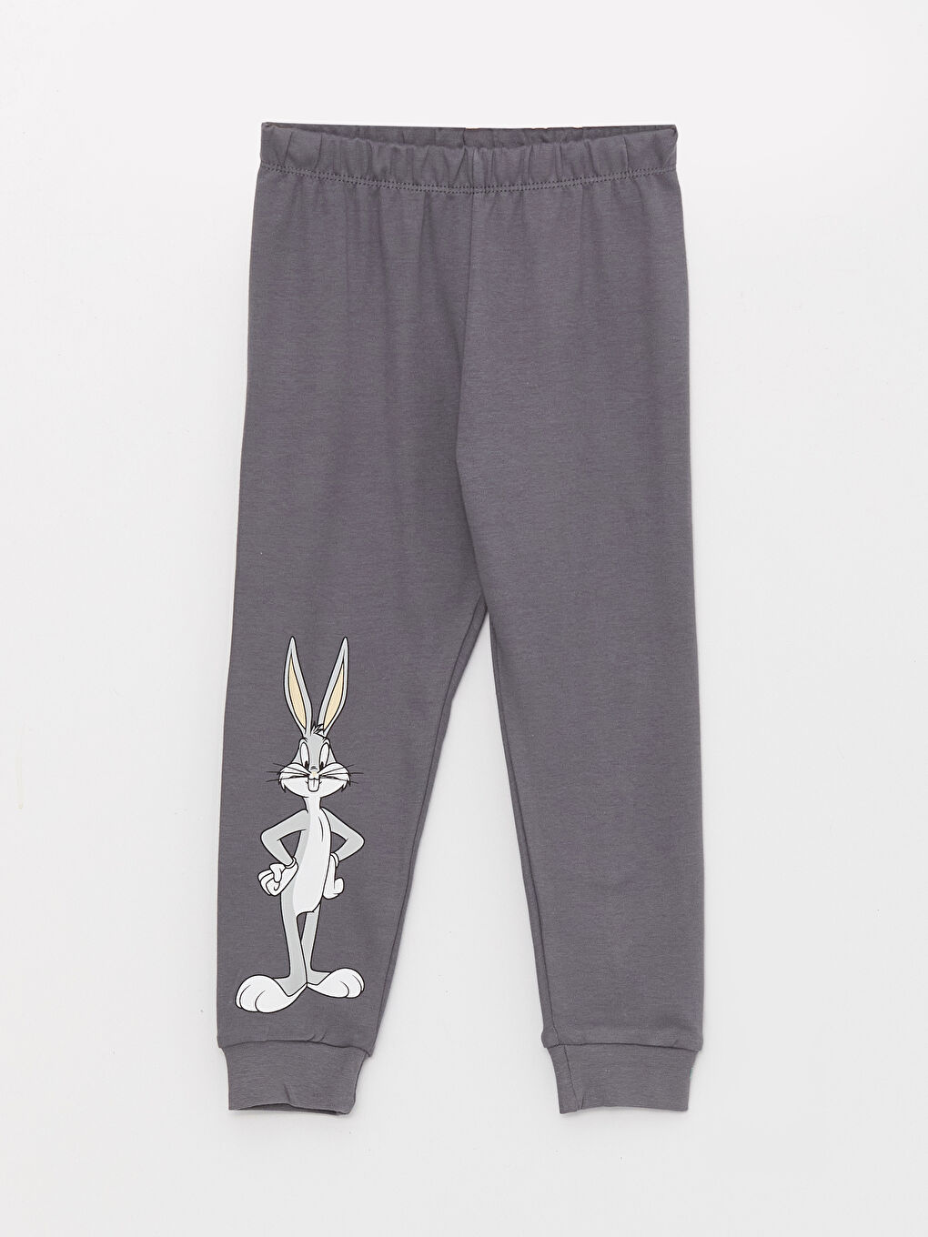 LCW baby Gri Bisiklet Yaka Uzun Kollu Looney Tunes Baskılı Erkek Bebek Pijama Takımı - 2