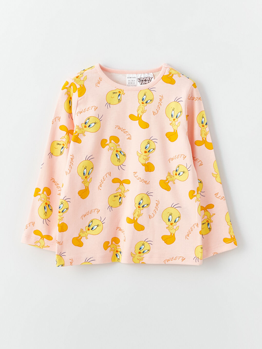 LCW baby Ekru Tweety Baskılı Kız Bebek 2'li Pijama Takımı - 4