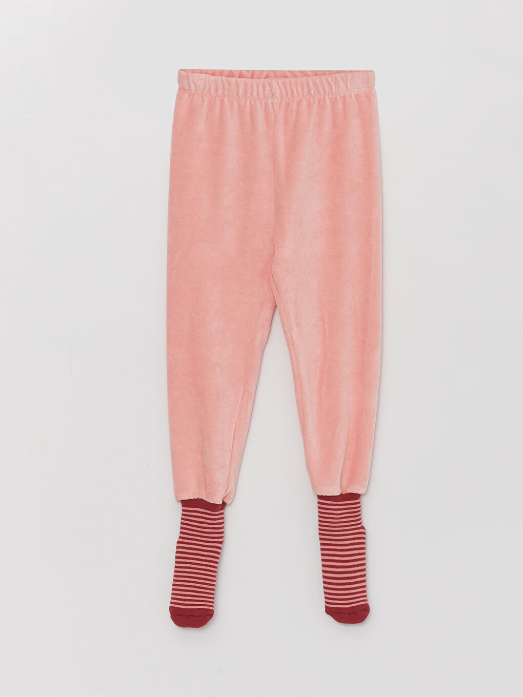 Bas de pyjama en velours pour bébé fille à taille élastiquée avec chaussettes, lot de 2-1