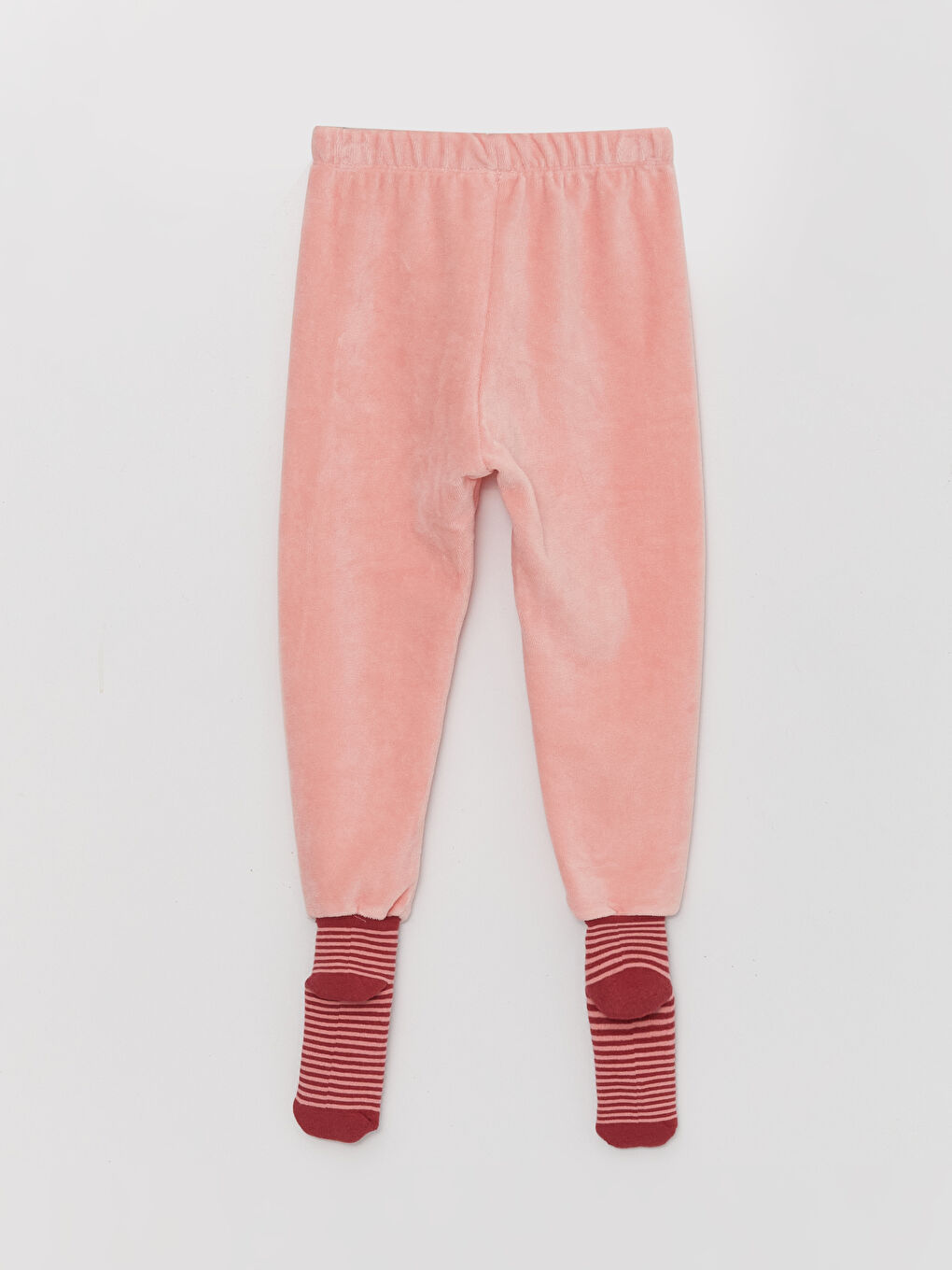Bas de pyjama en velours pour bébé fille à taille élastiquée avec chaussettes, lot de 2-2