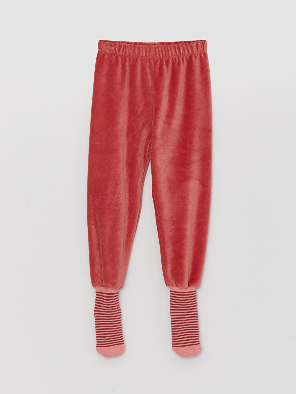 Bas de pyjama en velours pour bébé fille à taille élastiquée avec chaussettes, lot de 2-3