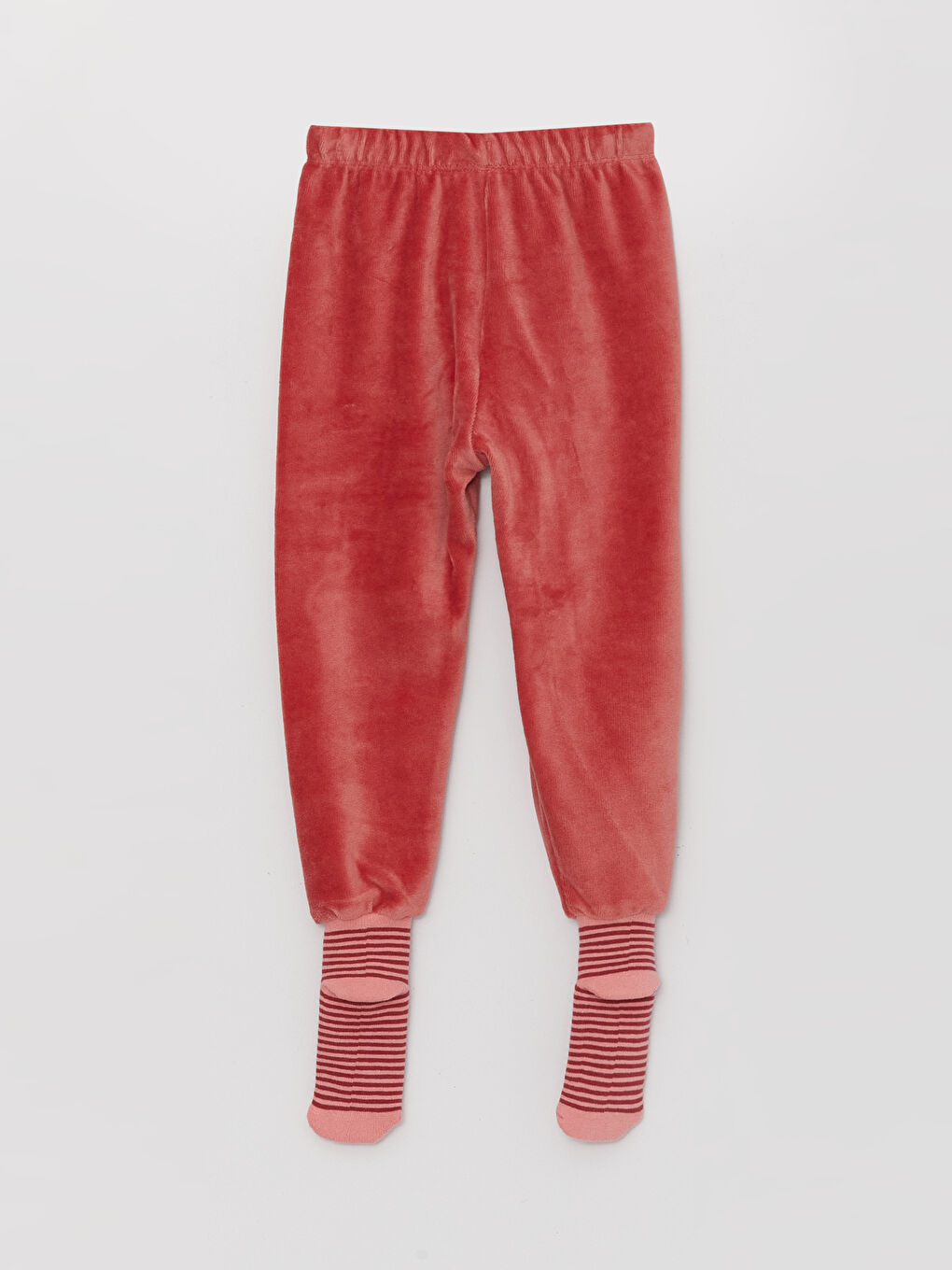 Bas de pyjama en velours pour bébé fille à taille élastiquée avec chaussettes, lot de 2-4