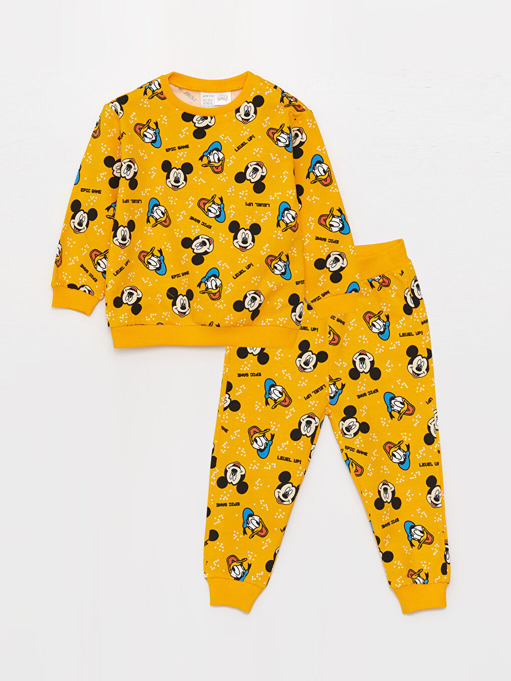 Ensemble Sweat-Shirt et Pantalon Bébé Garçons Imprimé Mickey Mouse Manches Longues Col Rond Lot de 2