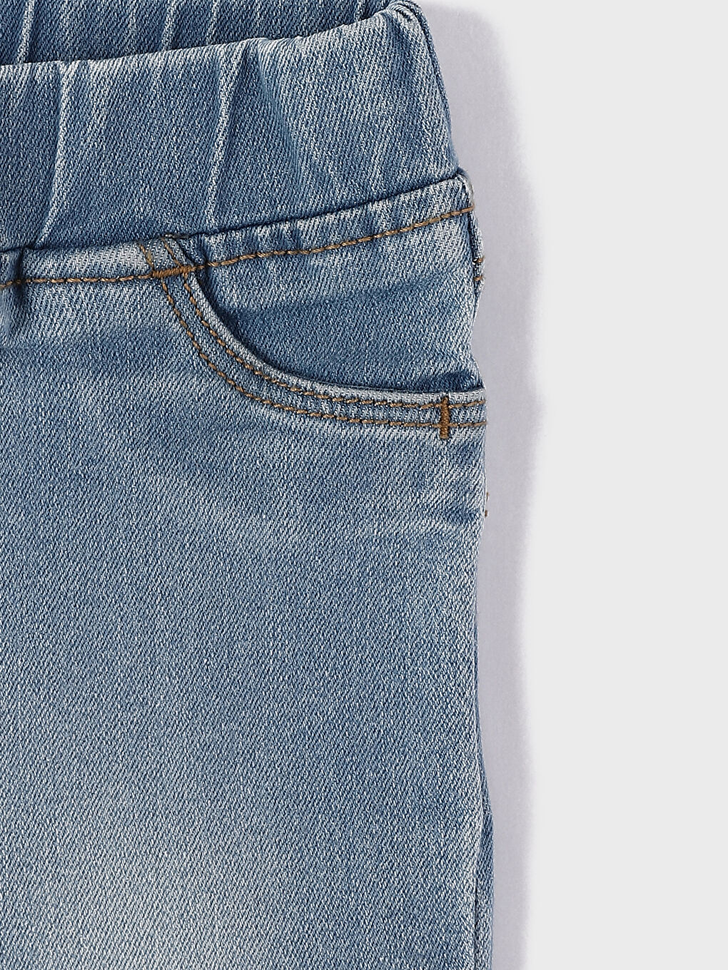 Elasticated Waist Basic Baby Girls' Jeans-2