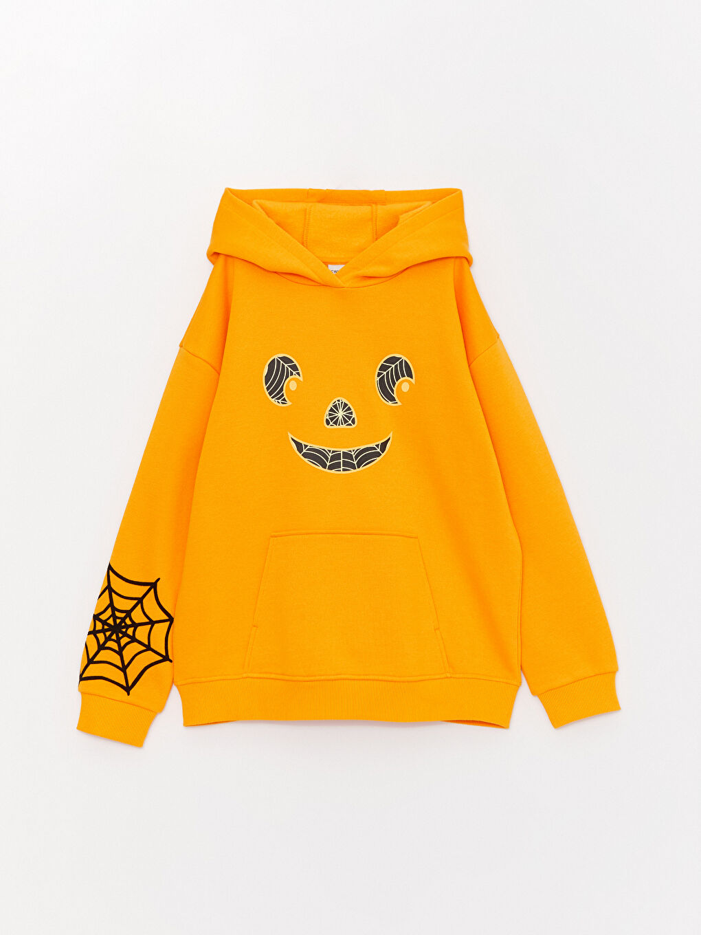 LCW Kids Turuncu H12 Baskılı Uzun Kollu Kız Çocuk Hoodie