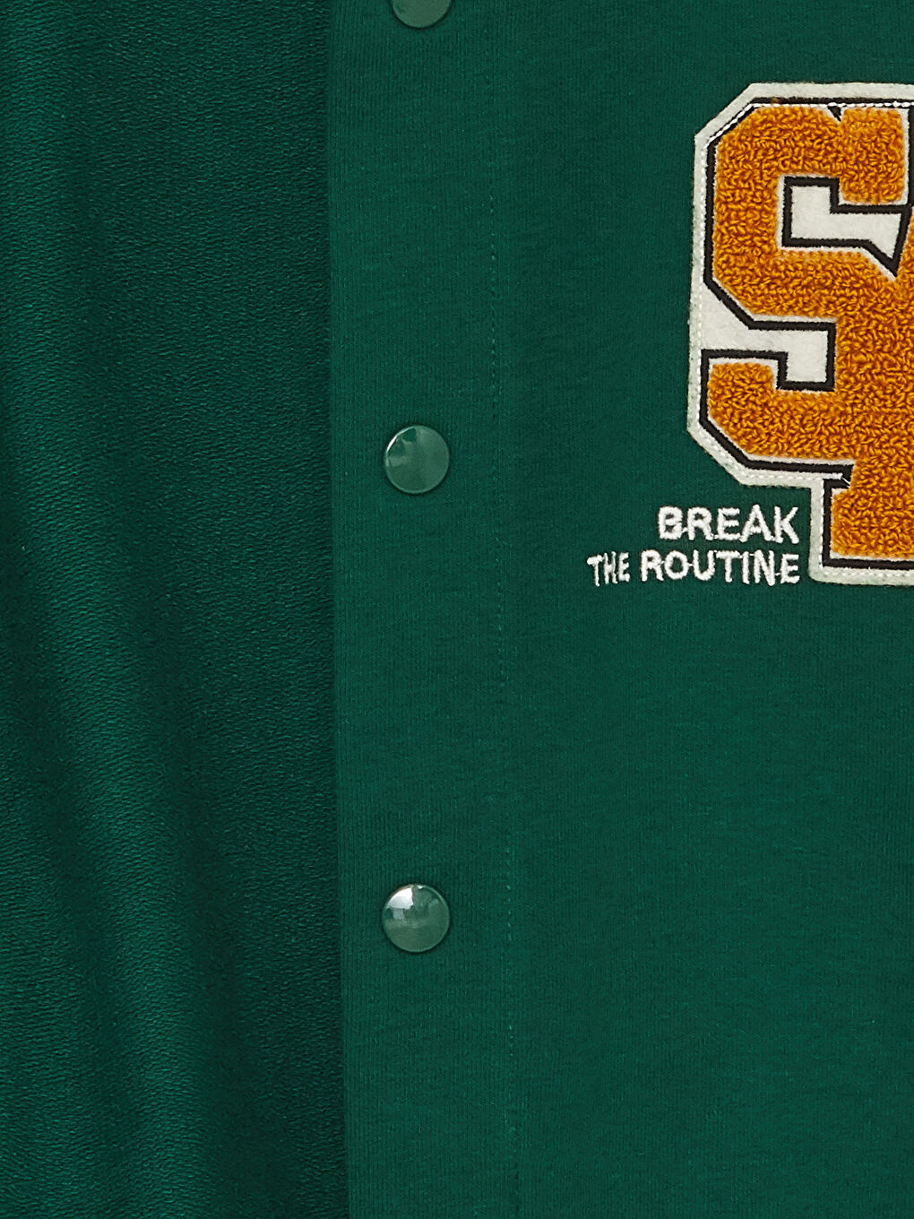 Yeşil Rahat Kalıp Nakışlı Erkek Çocuk Kolej Ceket-2