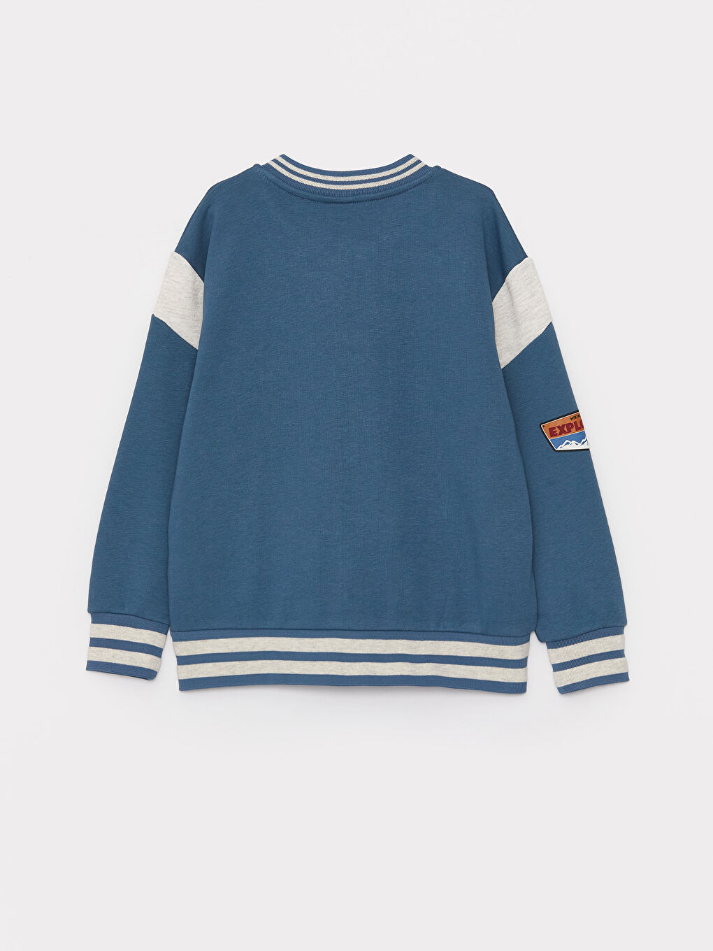 Petrol Rahat Kalıp Baskılı Erkek Çocuk Kolej Ceket-1