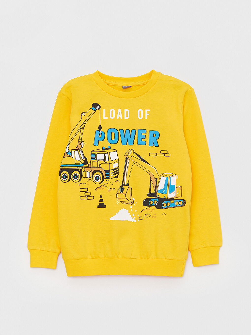 Sarı Bisiklet Yaka Baskılı Uzun Kollu Erkek Çocuk Sweatshirt ve Eşofman Altı-1