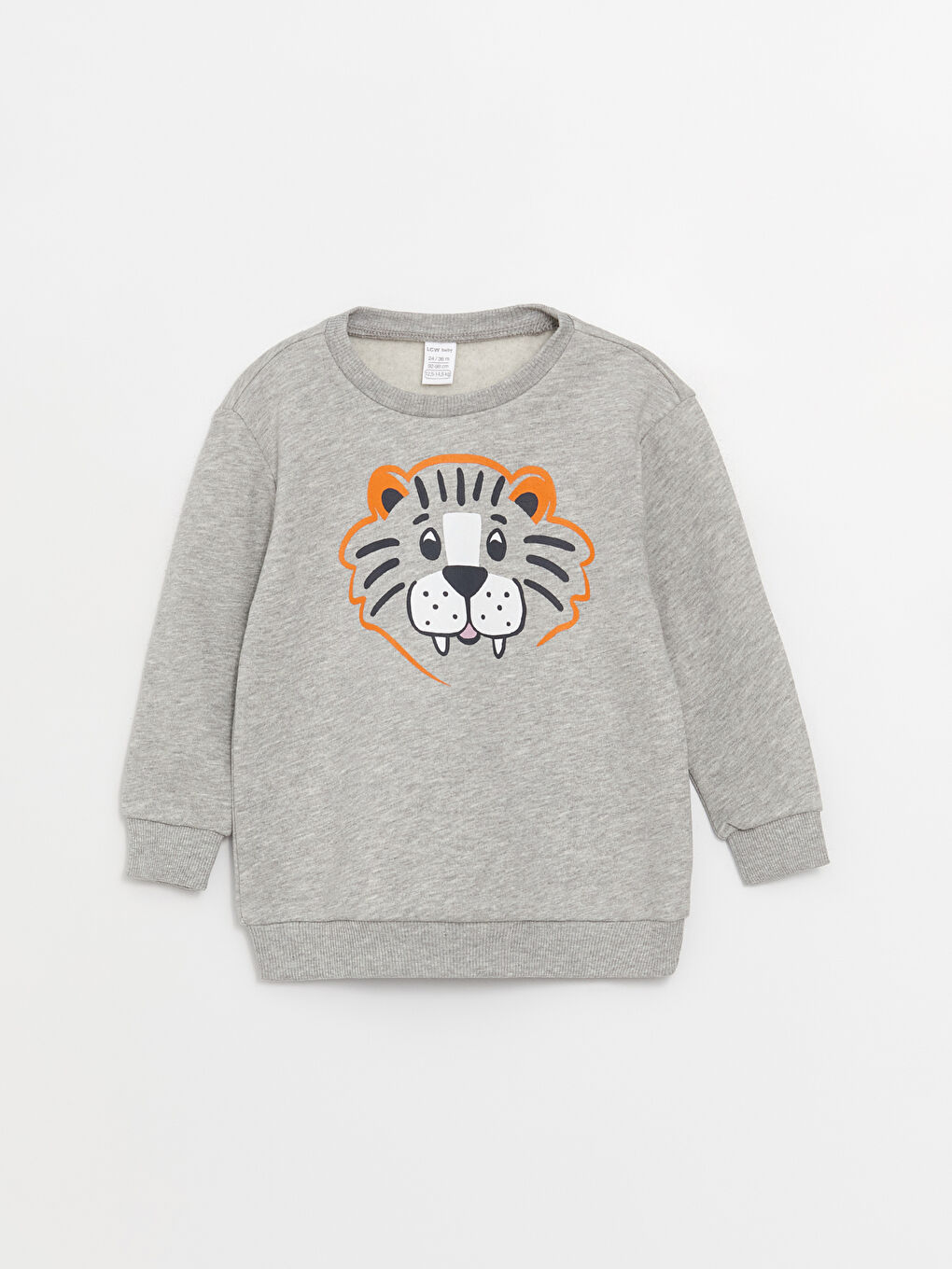 LCW baby Gri Melanj Bisiklet Yaka Uzun Kollu Erkek Bebek Sweatshirt 2'li - 2