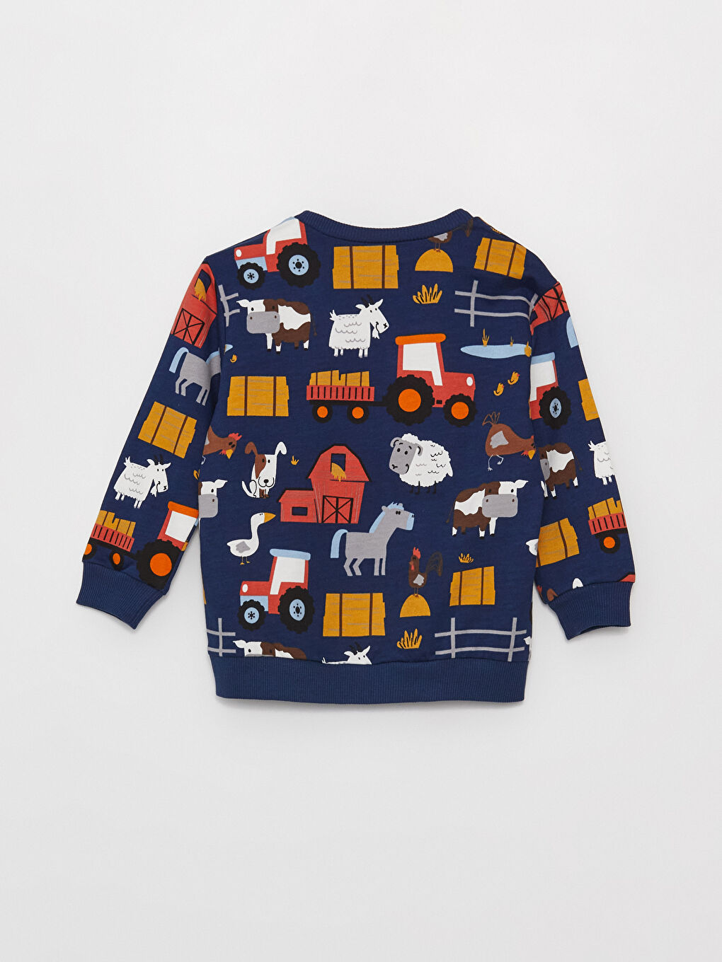 Yeşil Bisiklet Yaka Uzun Kollu Baskılı Erkek Bebek Sweatshirt 2'li-3