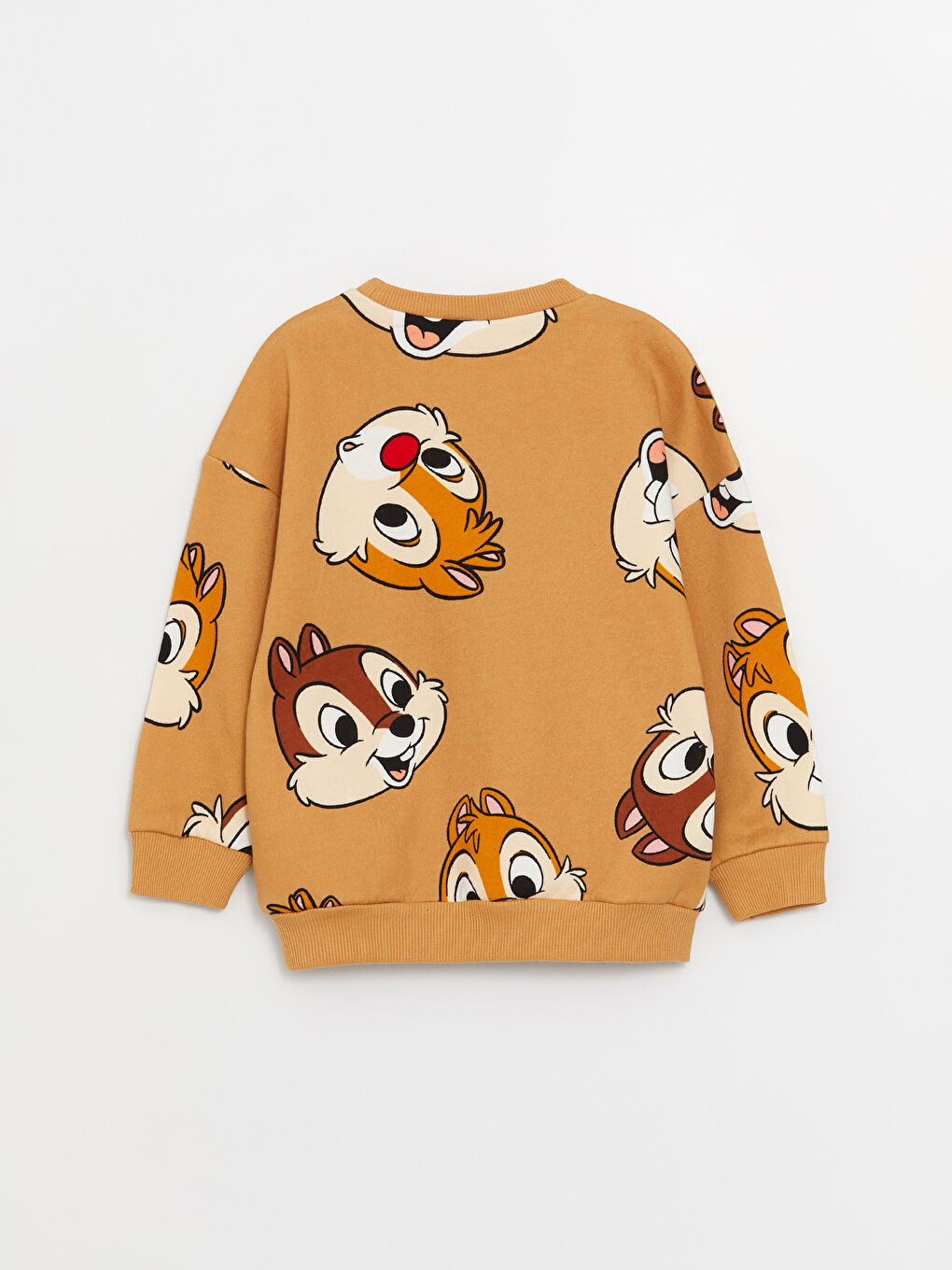 LCW baby Koyu Bej Baskılı Bisiklet Yaka Chip'n Dale Baskılı Erkek Bebek Sweatshirt ve Eşofman Altı - 2