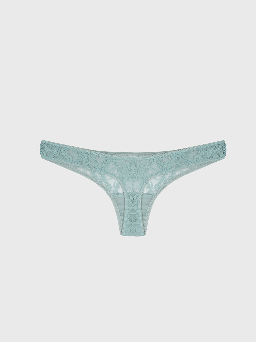Mavi Dantel Detaylı Tanga Külot-1