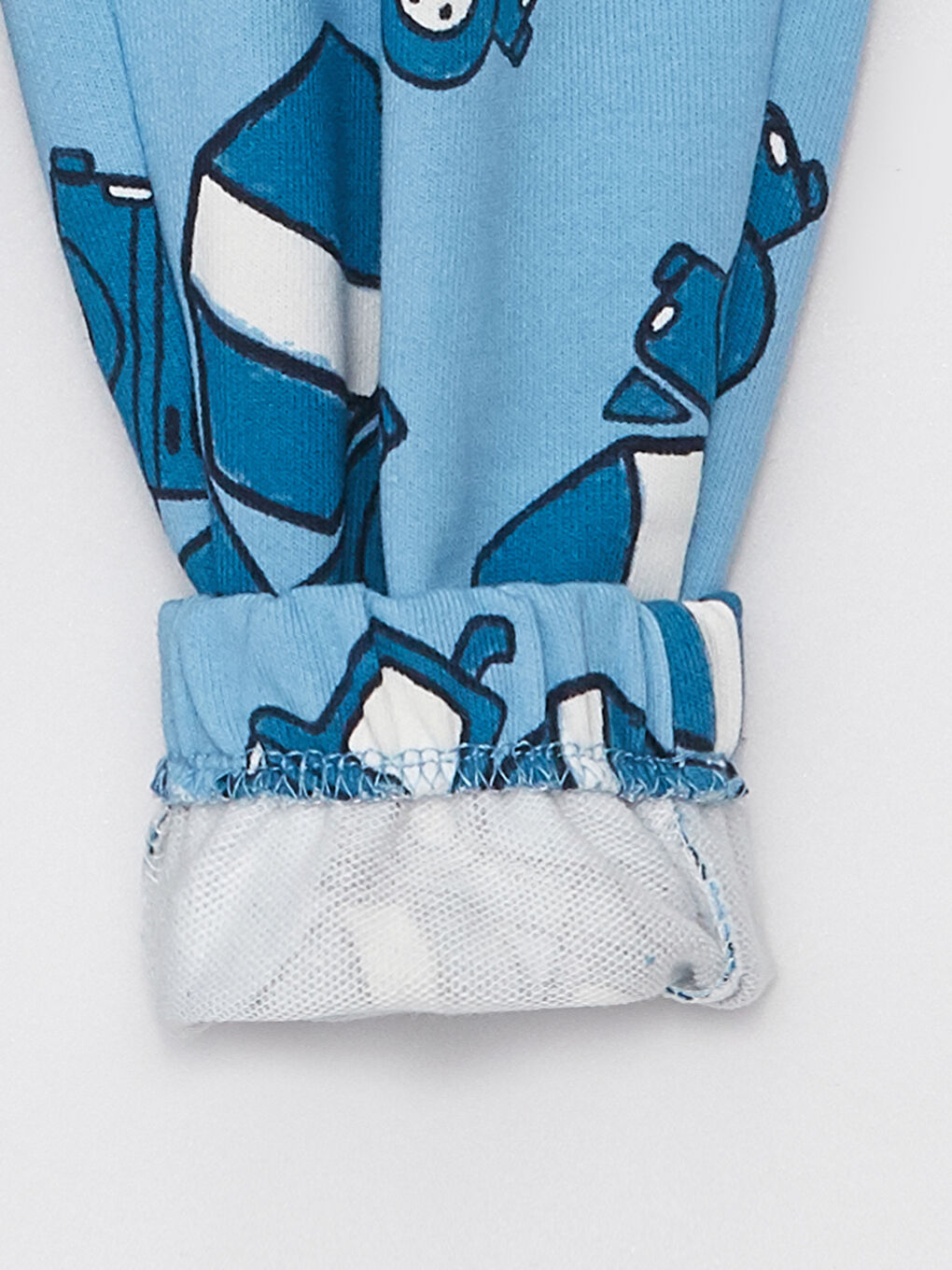 Mavi Beli Lastikli Desenli Erkek Bebek Eşofman Alt-2