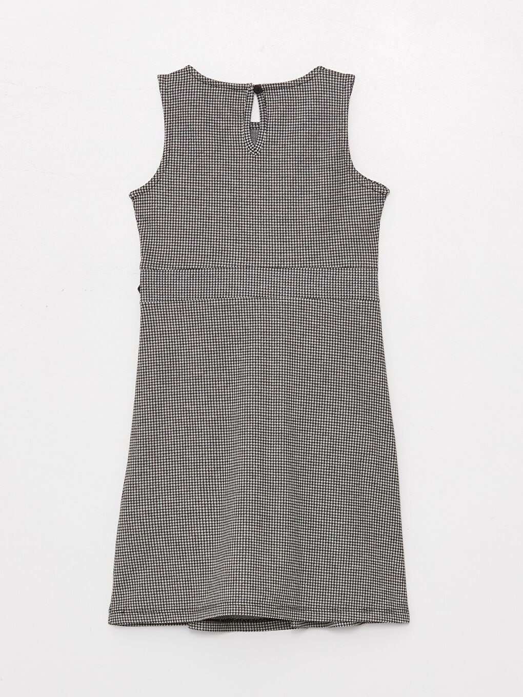 Crew Neck Herringbone Pattern Baby Girl Dress-1