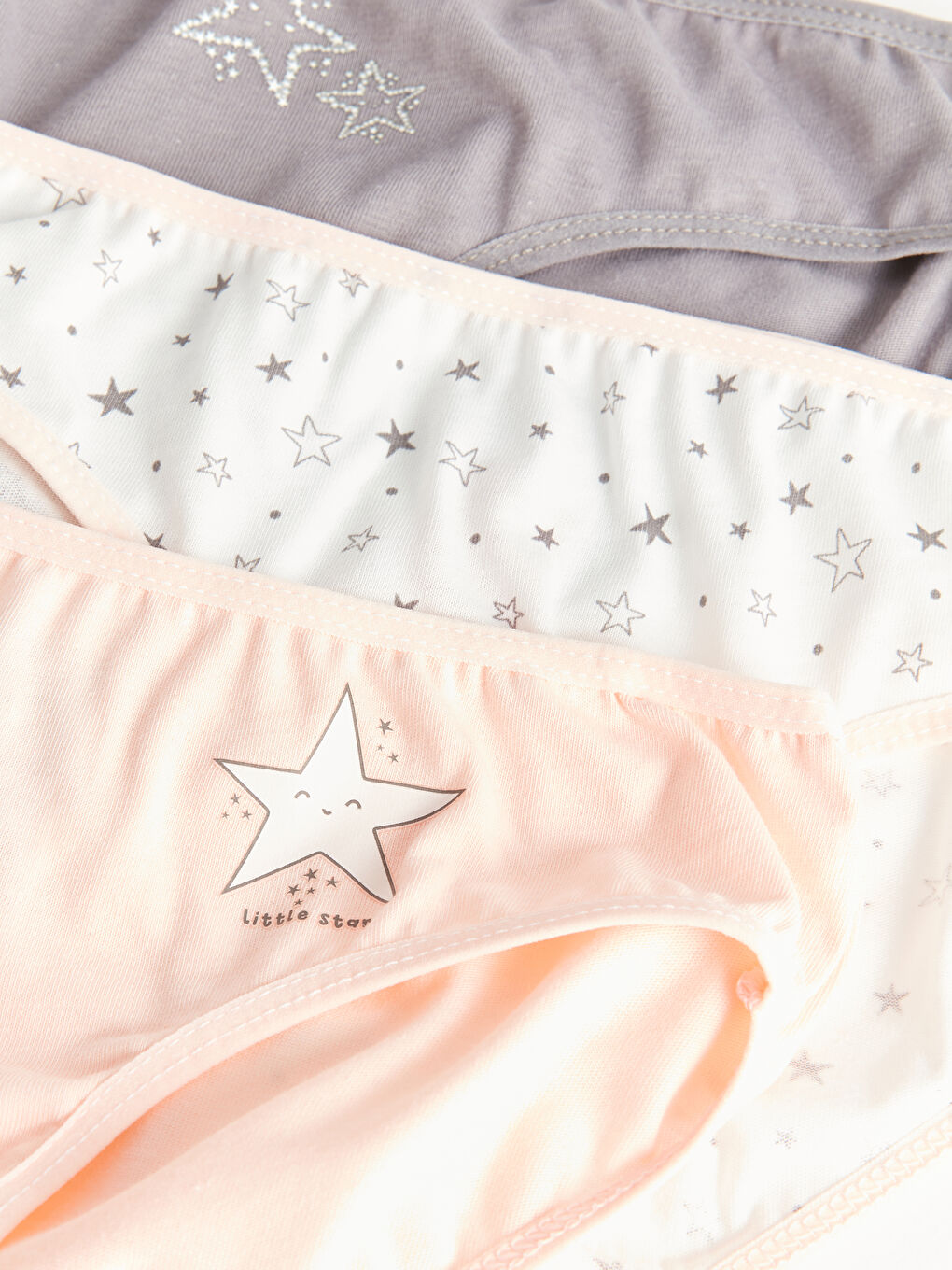 Pembe Baskılı Pamuklu Kız Çocuk Külot 3'lü-1