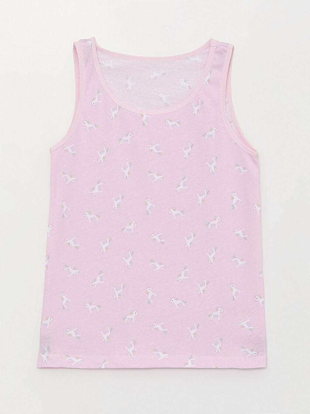 Turkuaz Bisiklet Yaka Baskılı Kız Çocuk Atlet 2'li-3