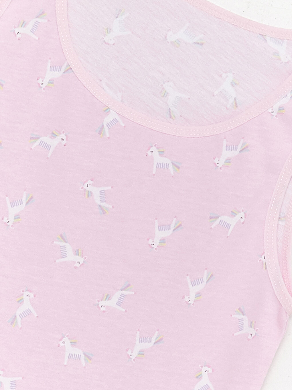 Turkuaz Bisiklet Yaka Baskılı Kız Çocuk Atlet 2'li-4