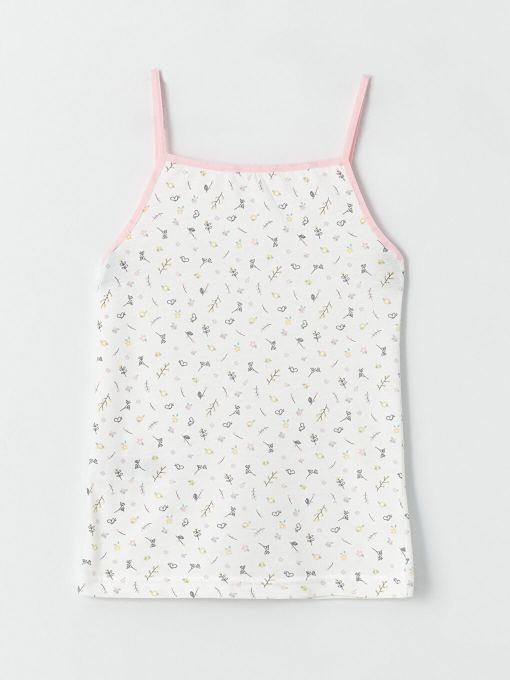 LCW Kids Square Collar Printed Strappy Girls' Vest 2 Pack -W3AP31Z4-LRA