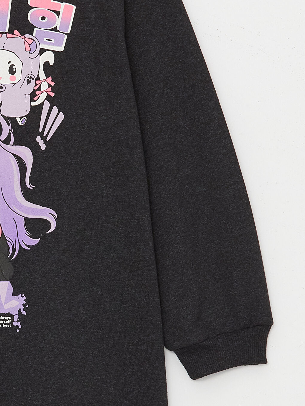 LCW Kids Shirt Collar K-Pop Printed Long Sleeve Girls' Dress -W3AP52Z4-HHY
