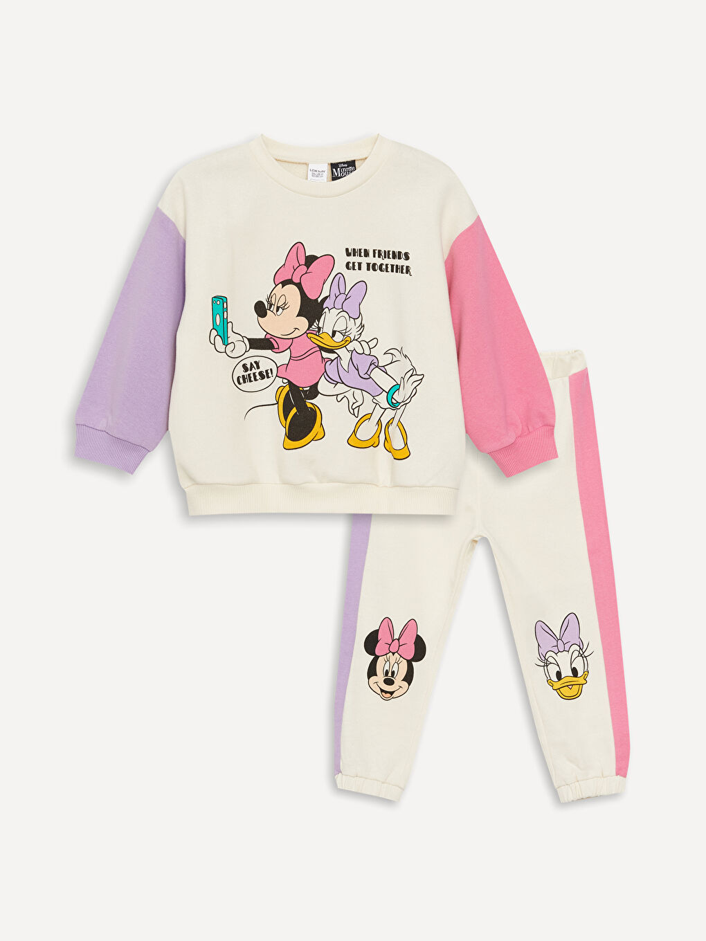 Ekru Minik Ressam Kız Bebek Sweatshirt ve Eşofman Alt-2