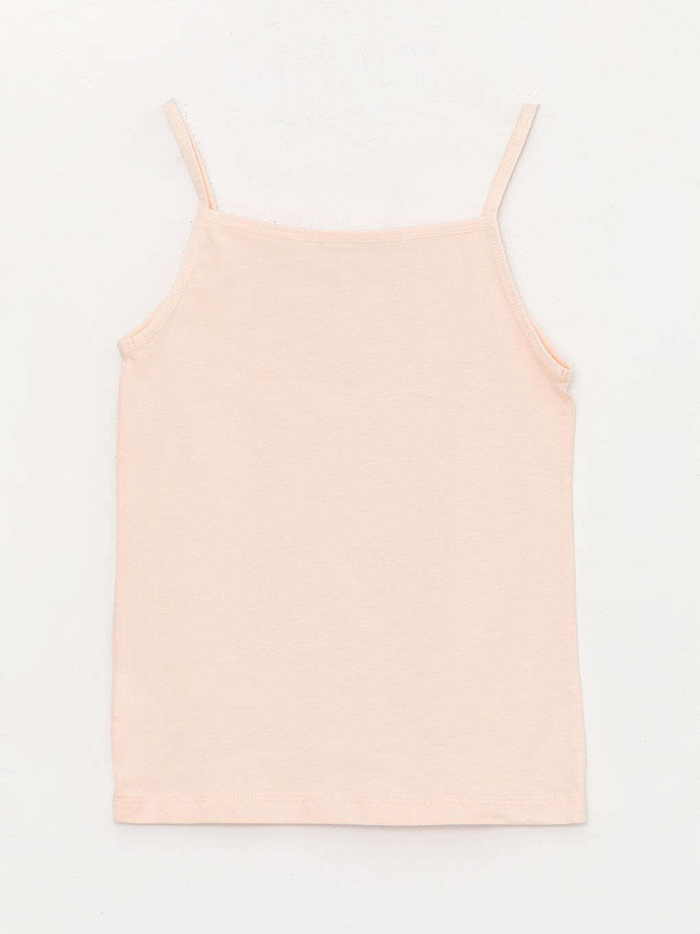 Pembe Kare Yaka Baskılı Askılı Kız Çocuk Atlet 2'li-2