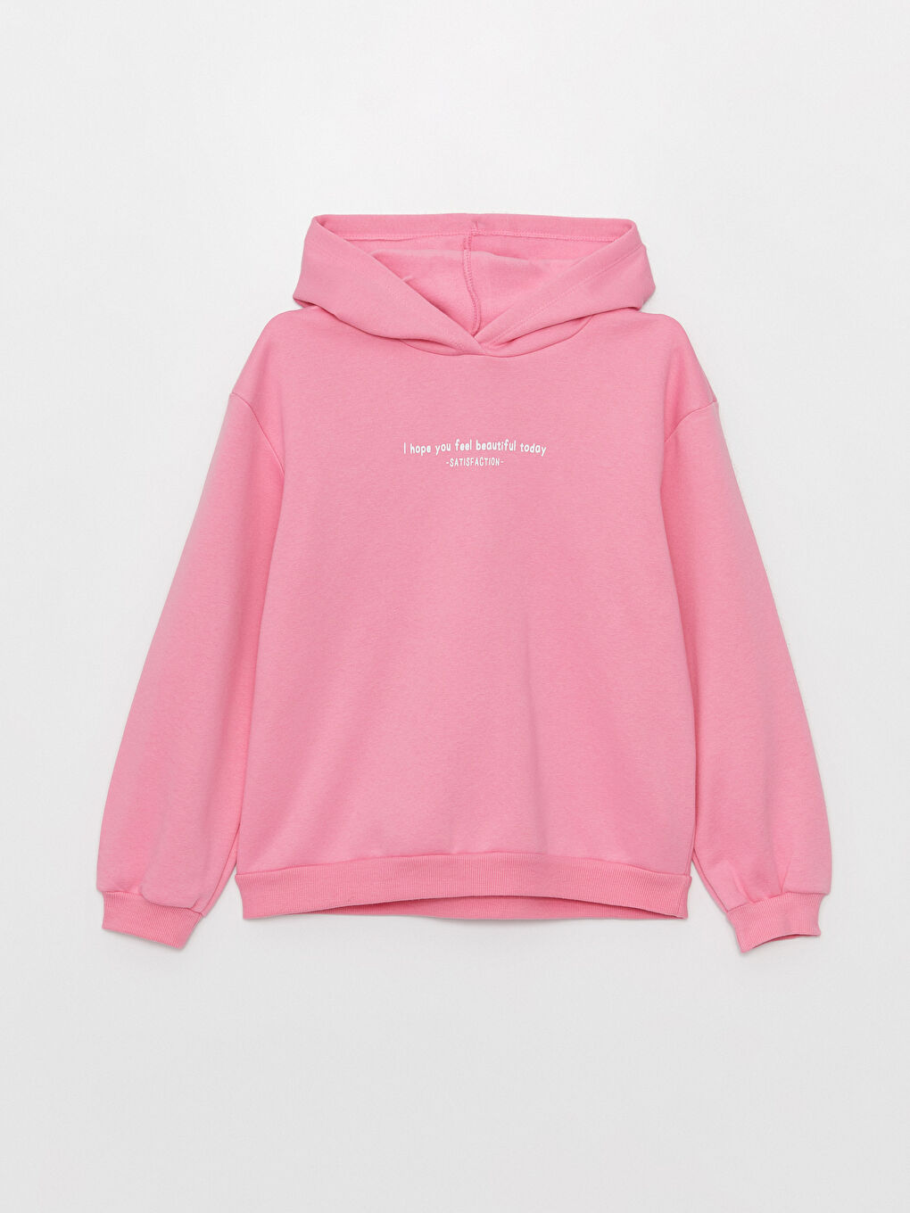 سويت شيرت وبنطال للبنات الأطفال مزود بغطاء رأس ومطبوع ذو كم طويل-1