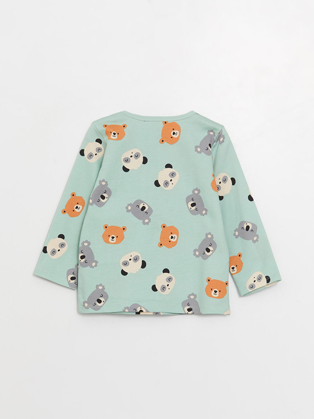 Yeşil Bisiklet Yaka Uzun Kollu Erkek Bebek Pijama Takımı-2