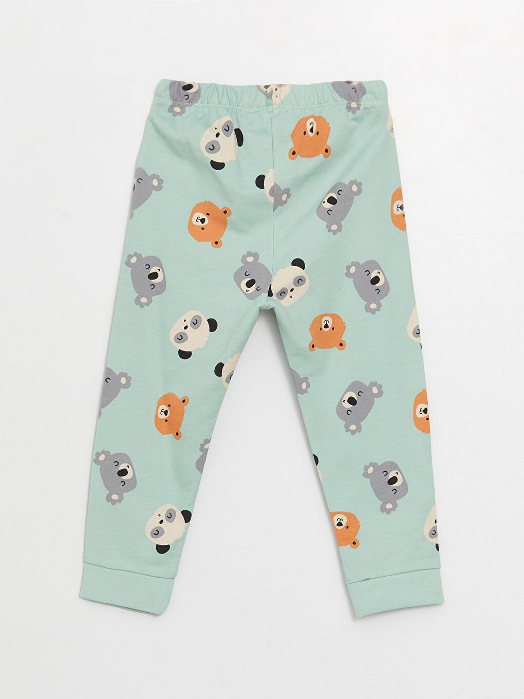 Yeşil Bisiklet Yaka Uzun Kollu Erkek Bebek Pijama Takımı-4