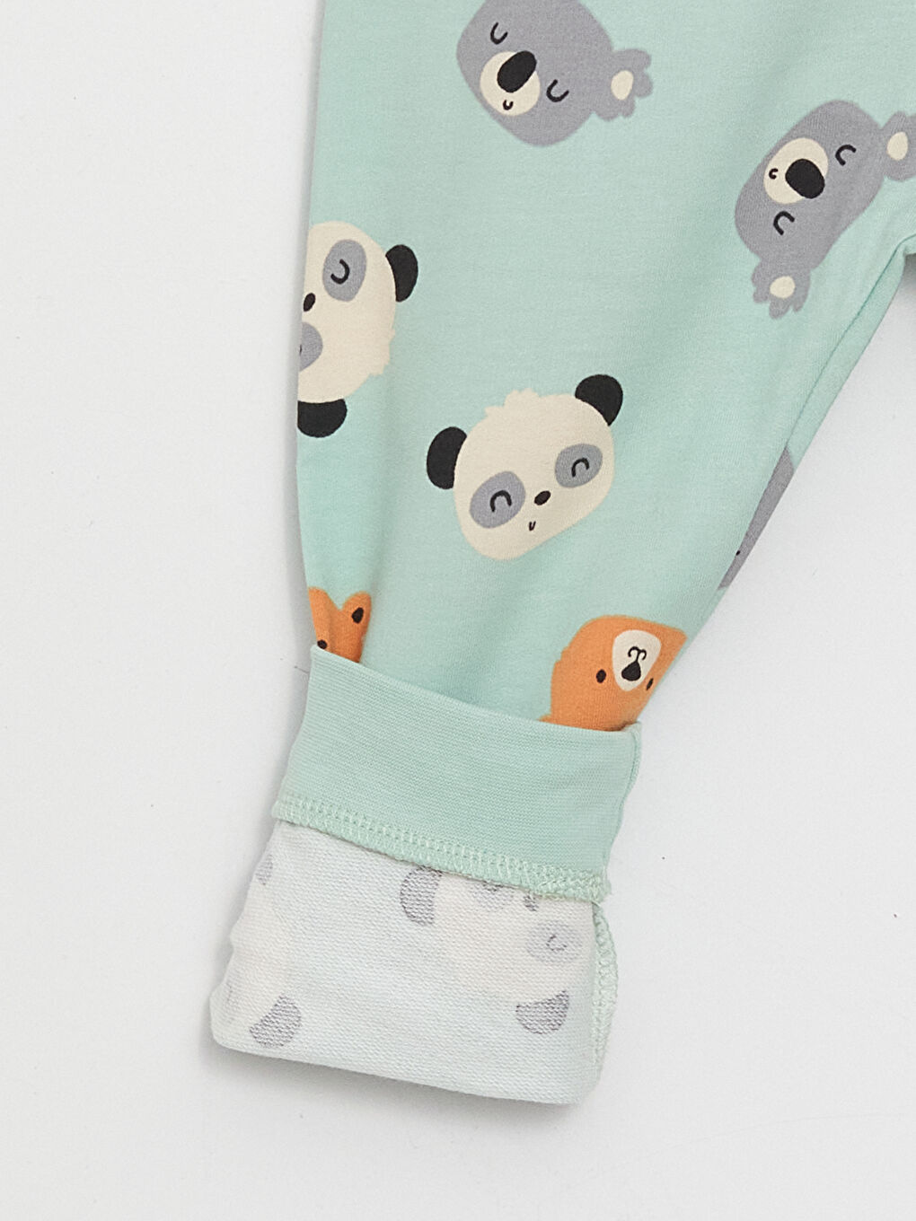 Yeşil Bisiklet Yaka Uzun Kollu Erkek Bebek Pijama Takımı-5