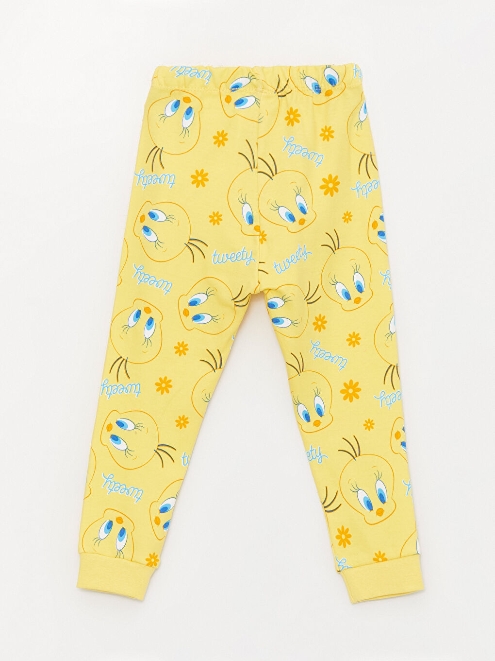 LCW baby Sarı Bisiklet Yaka Tweety Baskılı Kız Bebek Pijama Takımı - 4