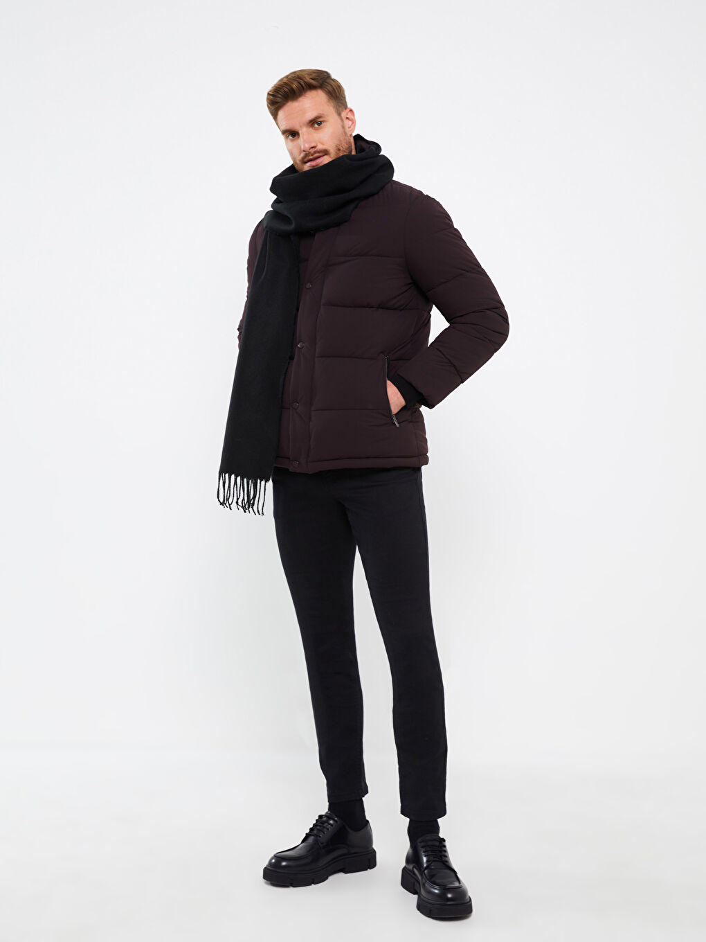 LCW ACCESSORIES Short Fringed Men's Scarf -W3AQ40Z8-HUC