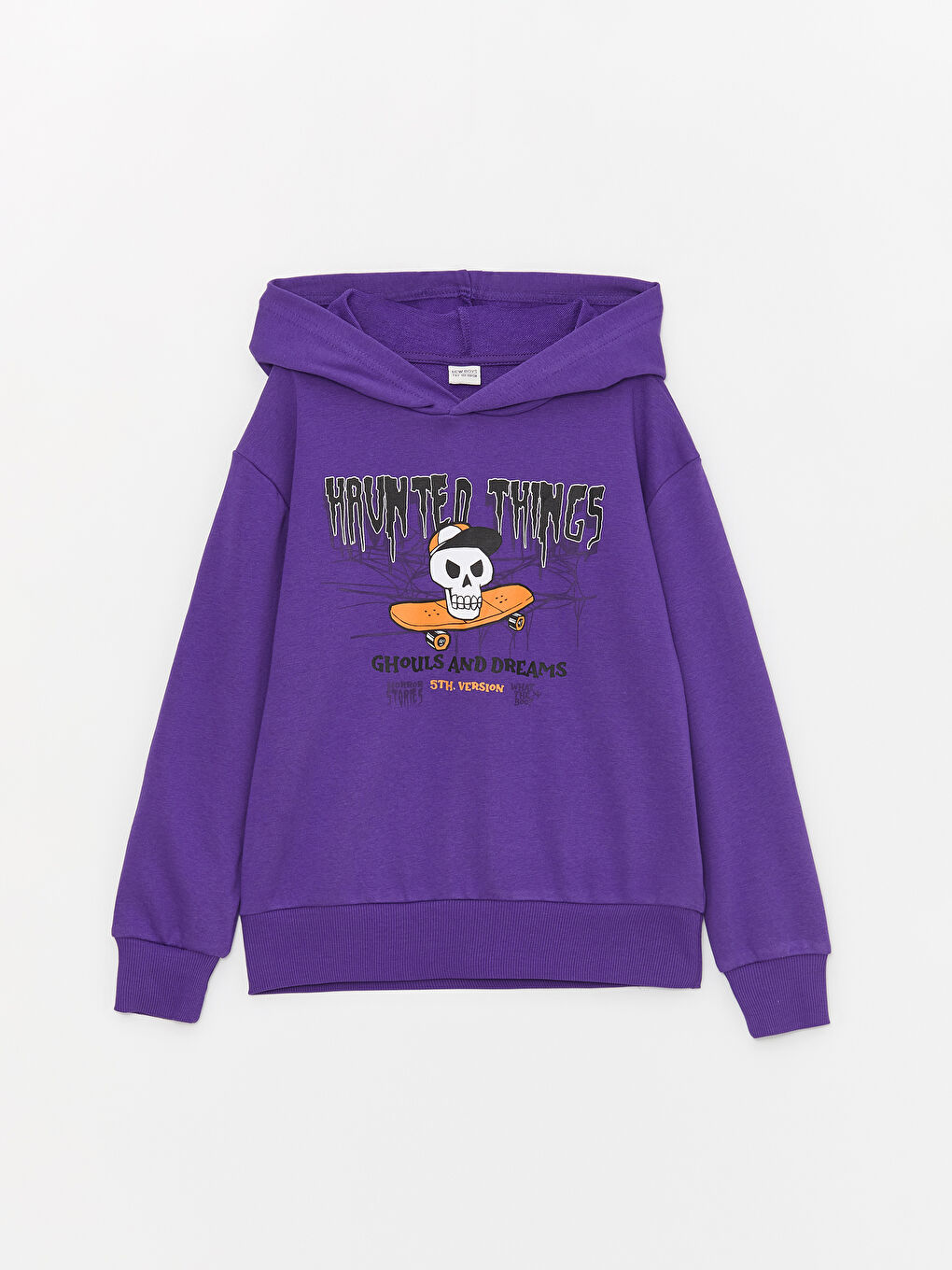 LCW Kids Mor H12 Baskılı Uzun Kollu Erkek Çocuk Hoodie