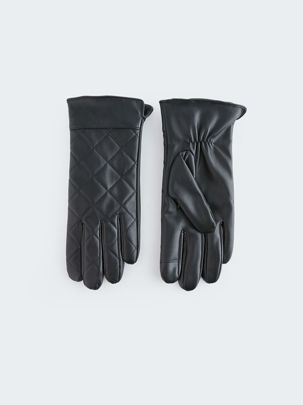Leather Look Quilted Men's Gloves-1