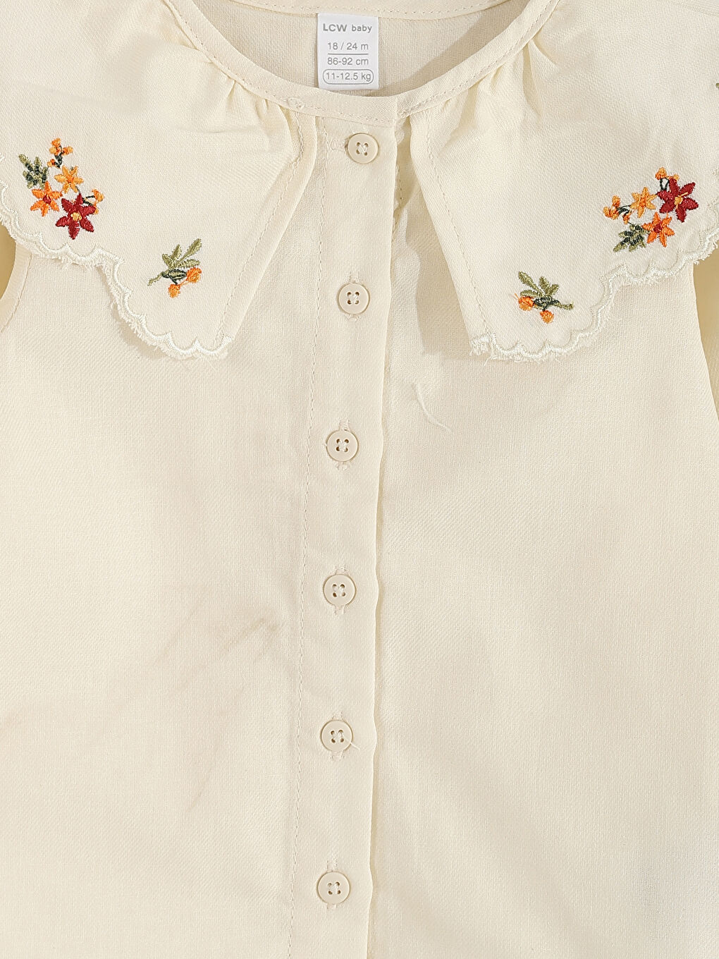 LCW Kids Baby Collar Embroidered Long Sleeve Girl Shirt -W3AQ69Z1-FRC