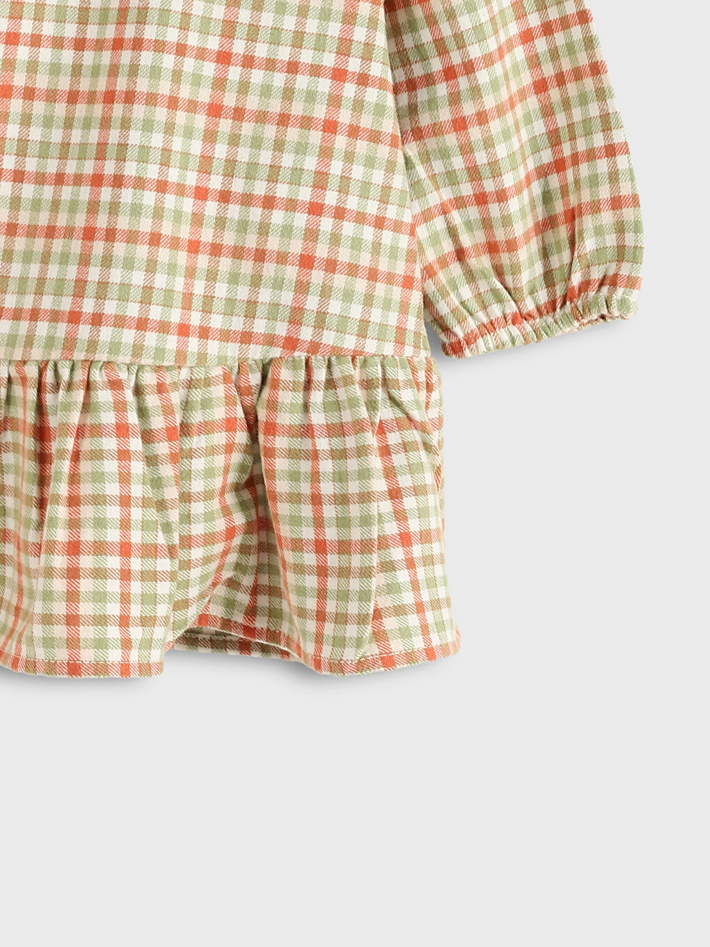 Peter Pan Collar Plaid Pattern Flannel Girls' Dress-2